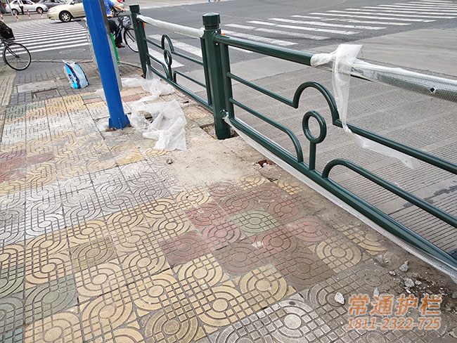常州人行道护栏安装现场