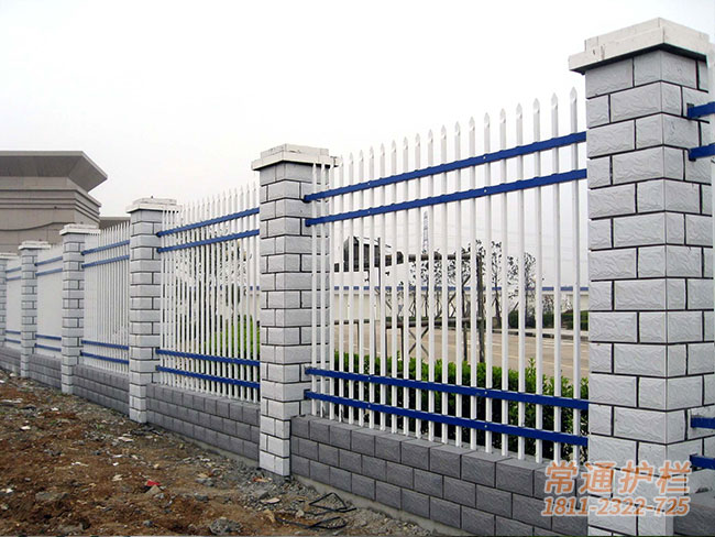 常州工业园区厂区四横杆锌钢围墙栏杆